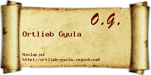 Ortlieb Gyula névjegykártya